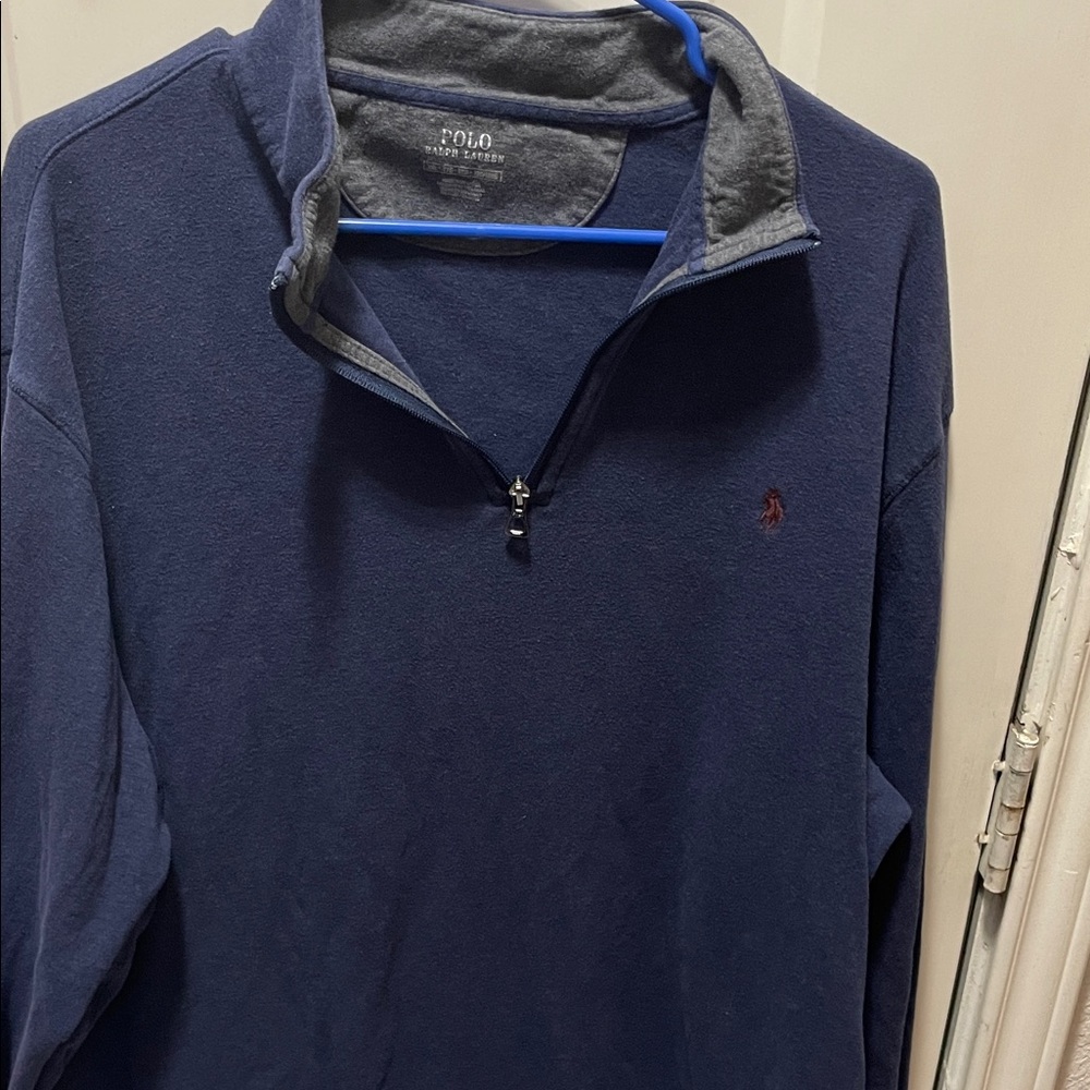 Polo by Ralph Lauren Navy Blue Quarter-Zip Sweater